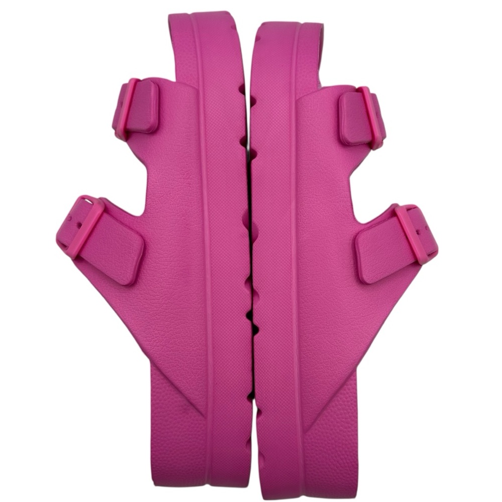 BAMBOO Glee-01 Platform Jelly Slip on Sandals Fushia/Hot Pink Size 8 - LIKE NEW - Picture 3 of 7